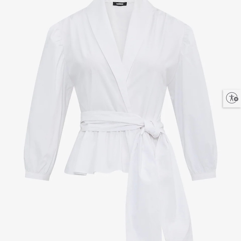Express Wrap Tie-Peplum Blouse